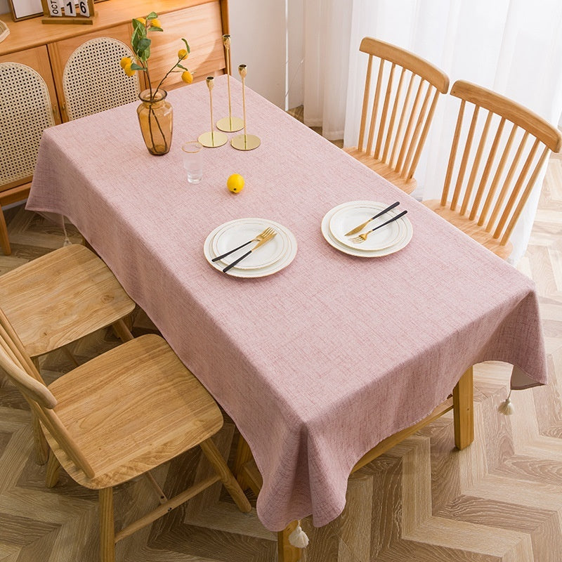 Waterproof And Oil-proof Cotton Linen Fabric Rectangular Modern Minimalist Tablecloth