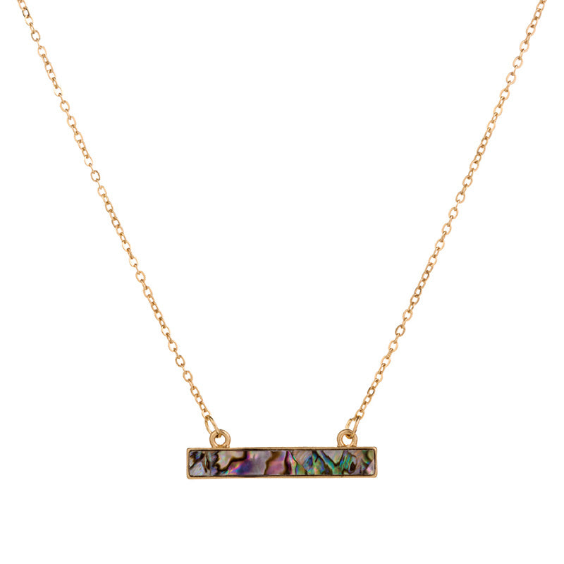Personality summer beach minimalist style wild long strip color abalone shell necklace ins female
