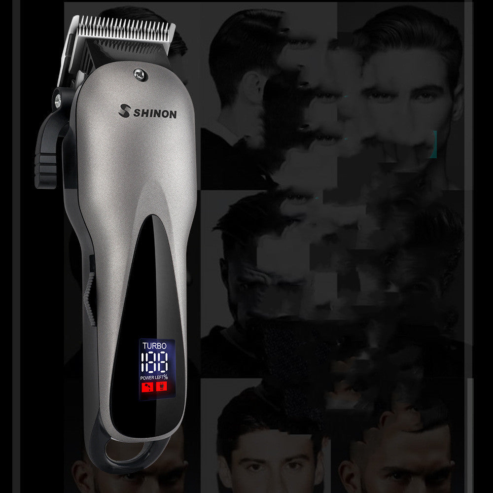 New LED Oil Head Gradient Graffiti Hair Clipper Electric Clipper Rechargeable Electrical Hair Cutter Bald Push White Haircut
