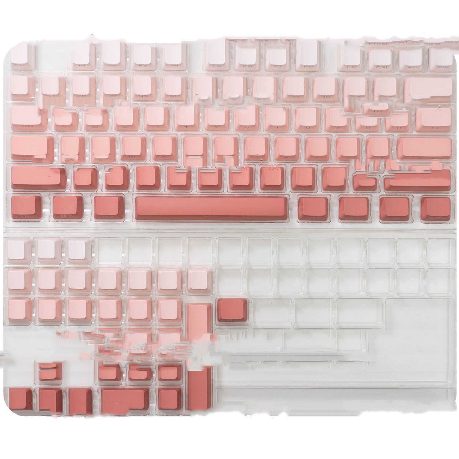 Fashion Simple Blush Side Engraved Translucent Key Caps