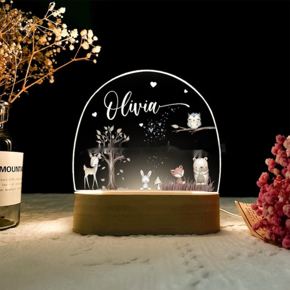 Acrylic 3D Small Night Lamp Giraffe Lion