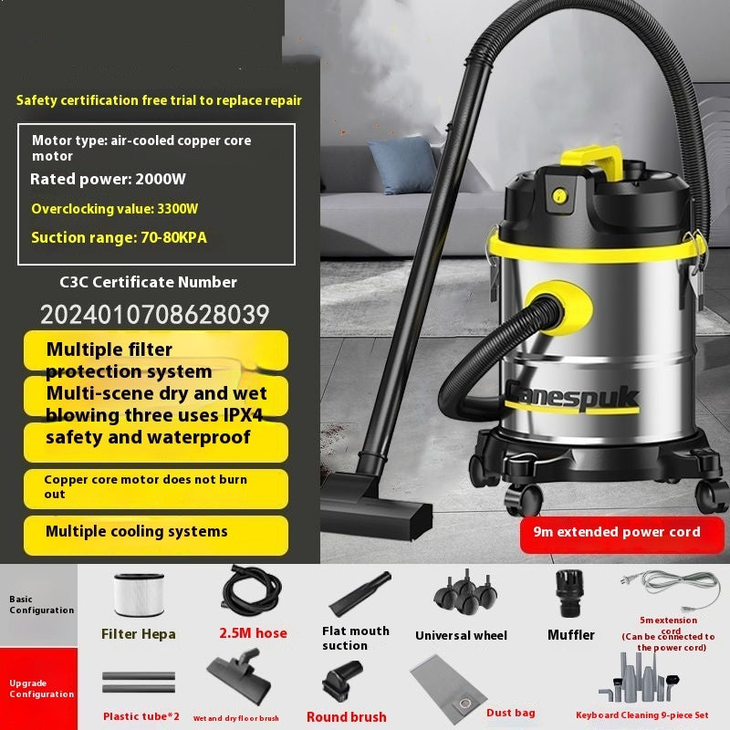 Aspirateur Balai Sans Fil Puissant Ménager Humide et Sec à Grande Aspiration