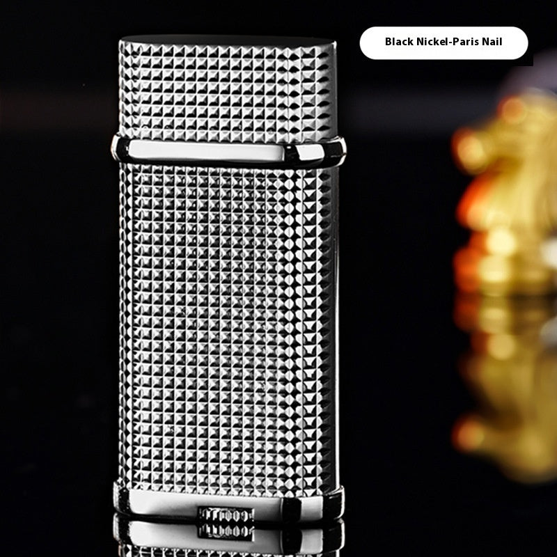 New Grinding Wheel Oblique Fire High-grade Electroplating Resin Craft Retro Men's Gift Open Flame Gas Lighters