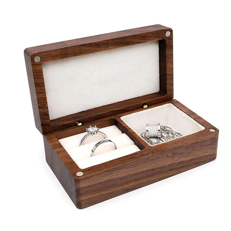 Wooden Jewelry Storage Box Exquisite High-end Gift Portable