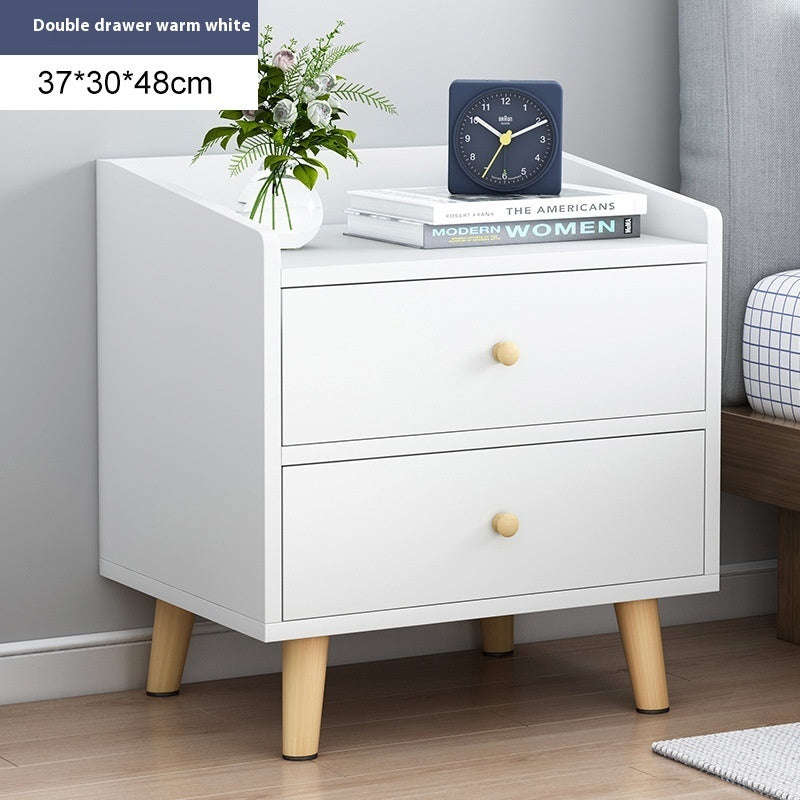 Simple Modern Bedroom Multifunctional Wooden Shelf Bedside Table