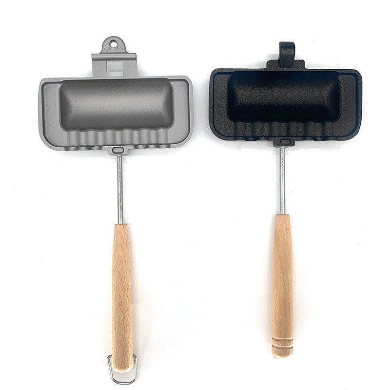 Poêle à sandwichs double face antiadhésive pliable pour gril, poêle à frire pour pain grillé, machine à petit-déjeuner, appareil à crêpes