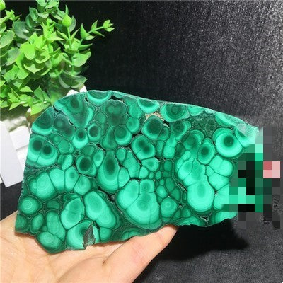 Natural Malachite Green Grinding Slice Mineral Specimen Ornamental Stone