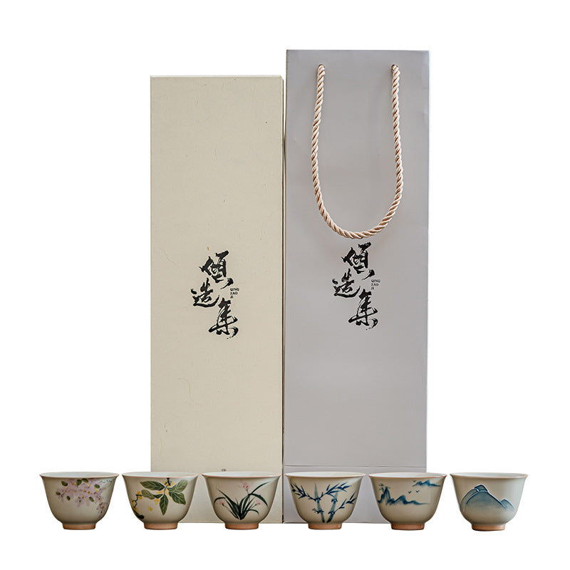 ICE Table Hand Painted Tea Cup Suit Kung Fu Tea Set