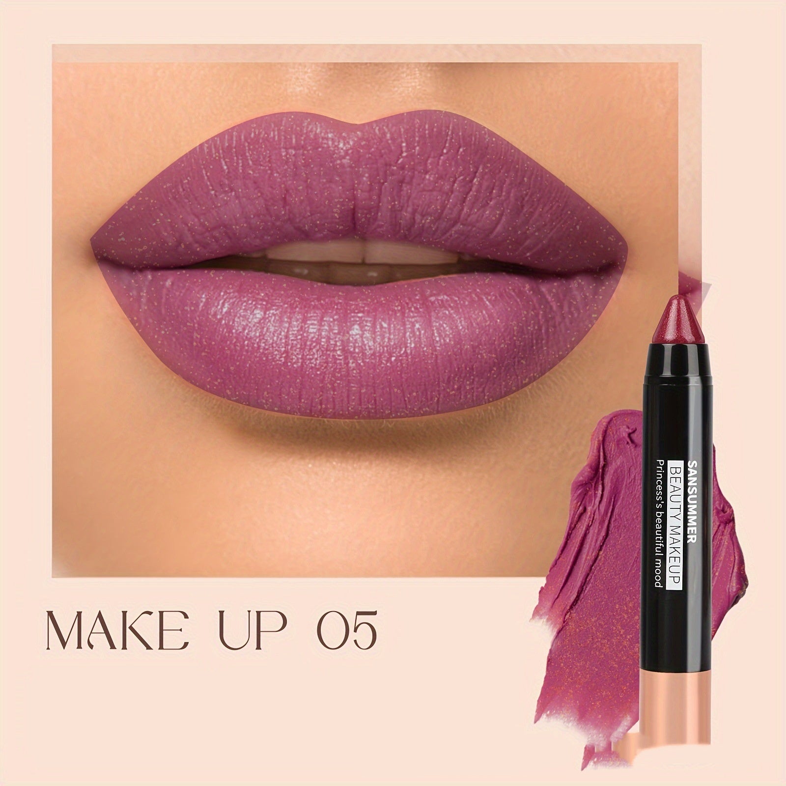 8-color Matte Universal Waterproof No Stain On Cup Lip Liner