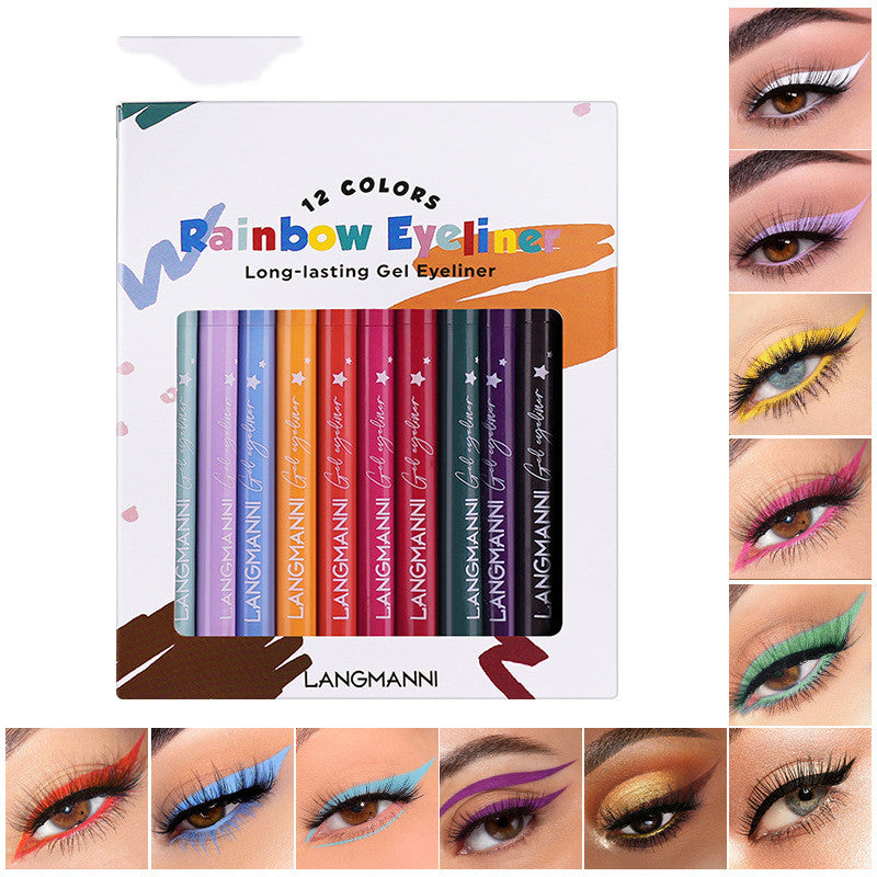 12-color Eyeliner Set Holds Makeup Without Smudging
