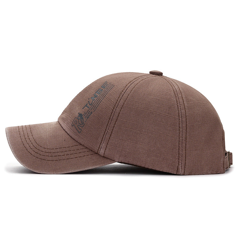 Distressed Baseball Cap Casual Men's Washed Slub Cloth Hat