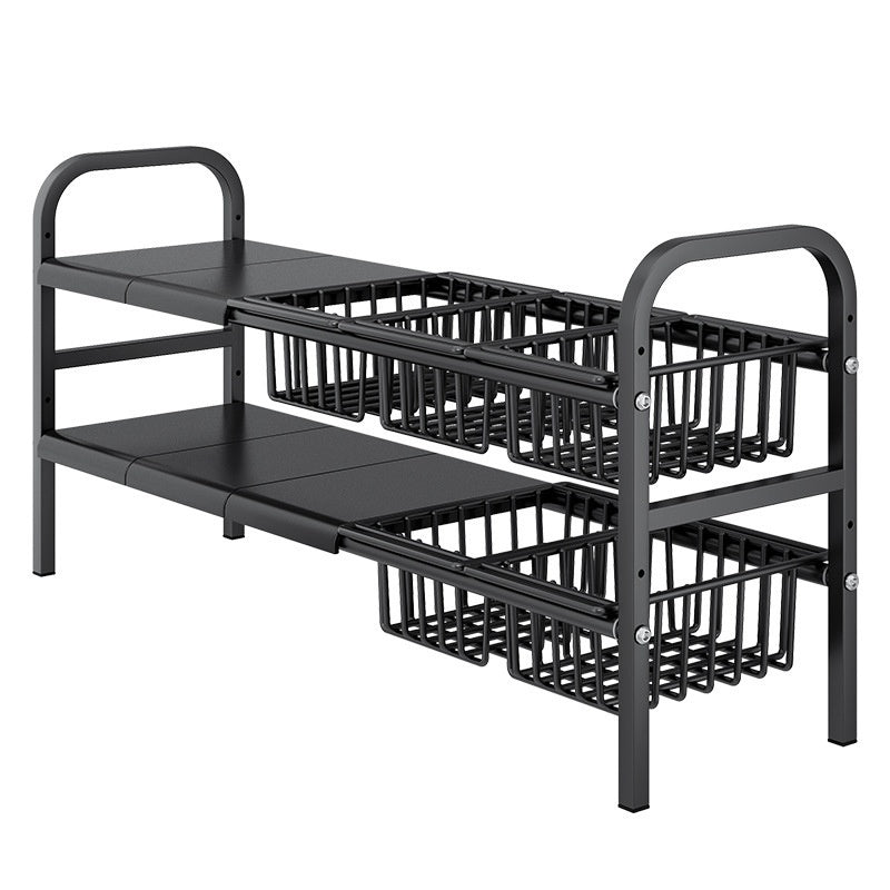 Kitchen Retractable Sink Rack Storage Layered