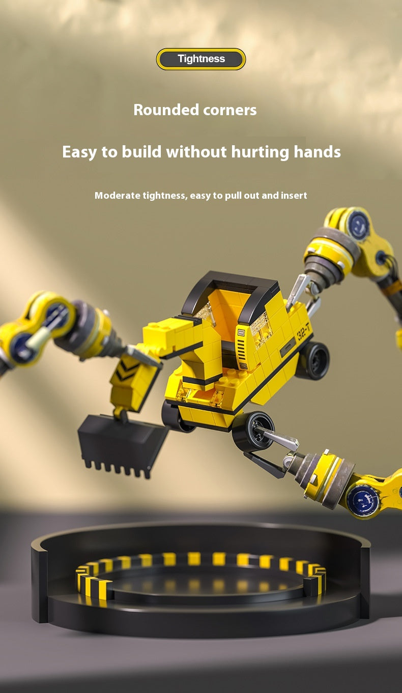 Building Blocks Boy Educational Assembly Toy Model Puzzle Engineering Car Excavator