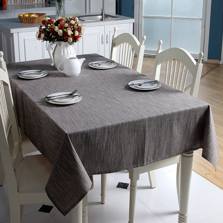 Simple Yarn-dyed Cotton Linen Tablecloth