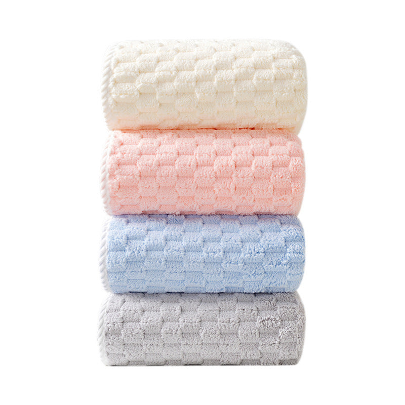 Cloud Lattice Coral Fleece Bath Towel Household