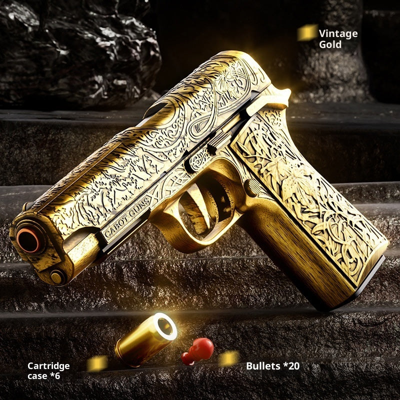 Plastic Retro Carving Throwing Shell Soft Bullet Gun Automatic Toy Gun