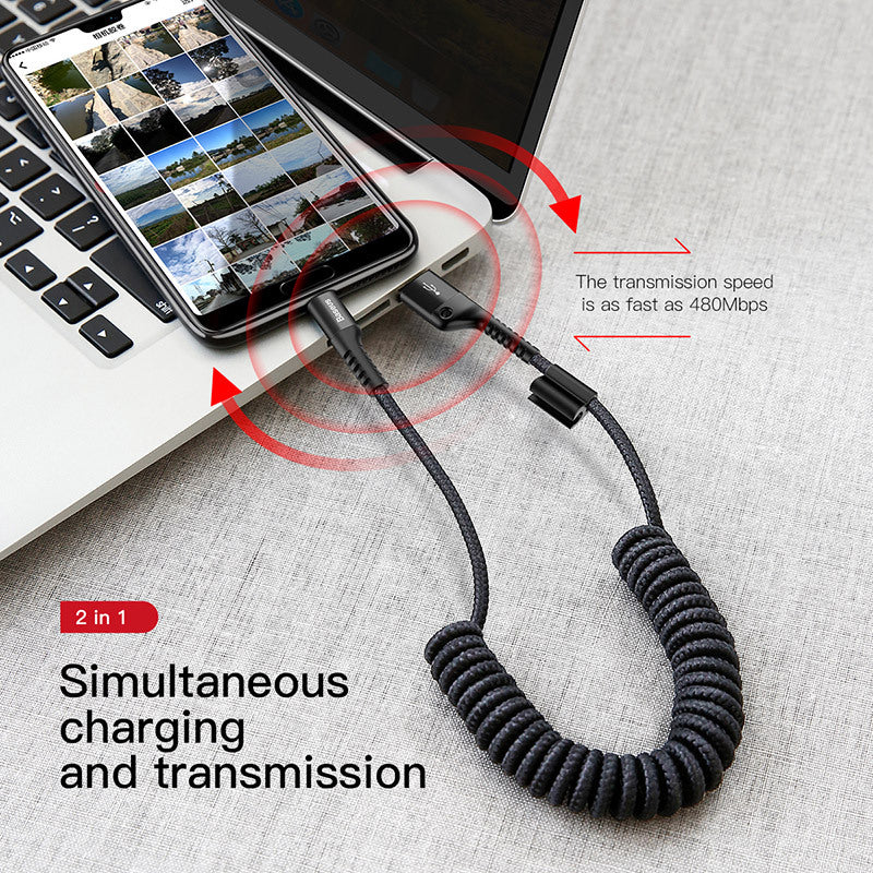 Type-c Car Spring Stretch Data Cable