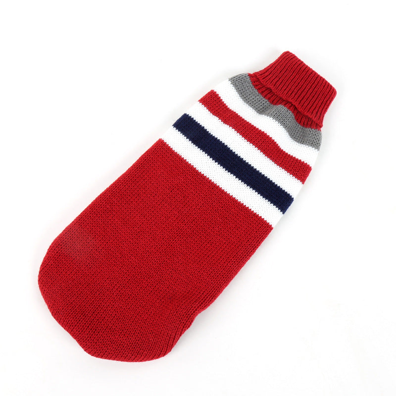 Pet Dog Fashion Simple Knitted Striped Clothes
