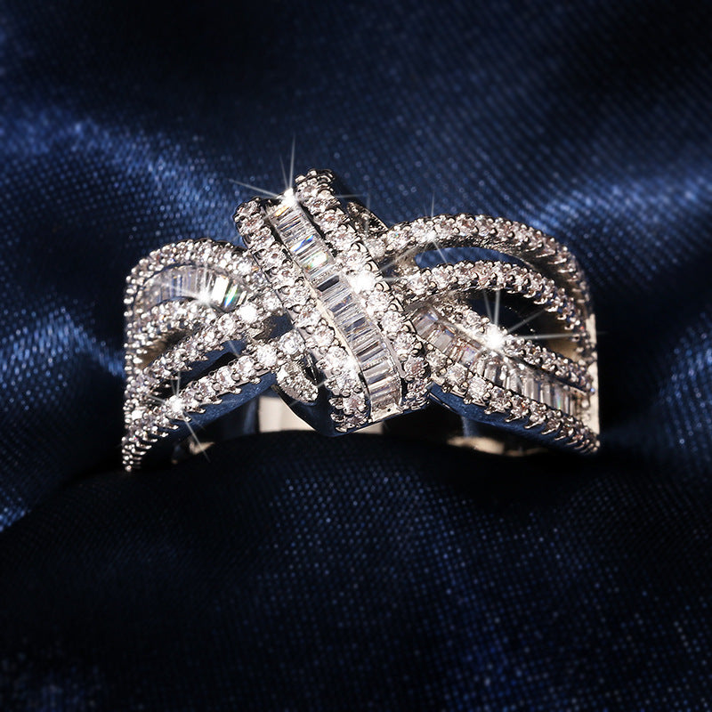 European And American Luxury Fashion Ladies Zircon Ring