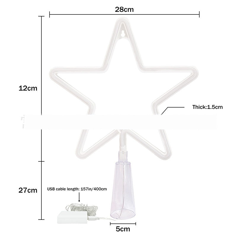 LED Tree Top Light Holiday Decoration Three-dimensional Luminous Star Light
