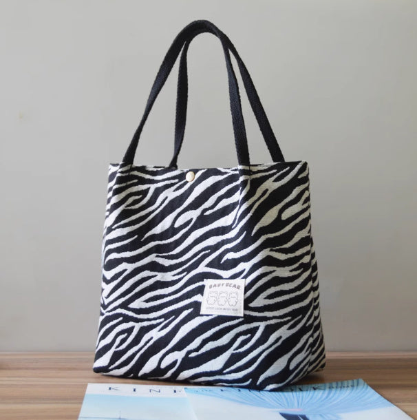 Large Capacity Minimalist Printed Canvas Tote Bag