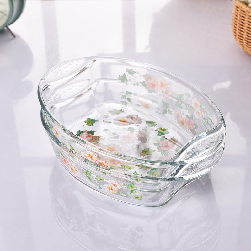 Household High Borosilicate Baking Tray Glass Steaming And Grilled Fish