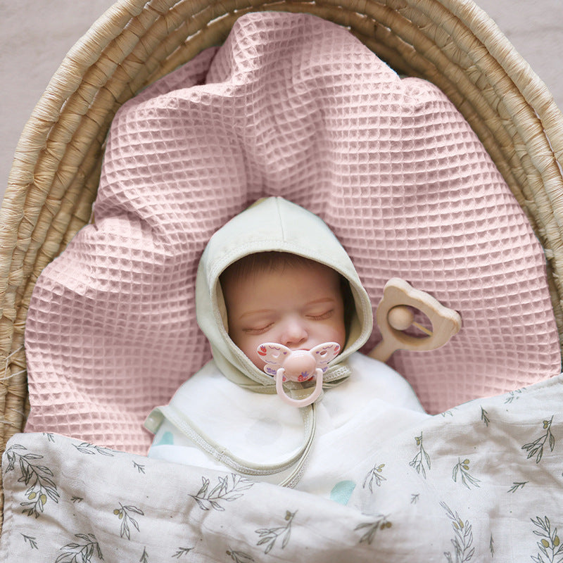 Waffle Baby Blanket Pure Cotton Solid Color Bath Towel