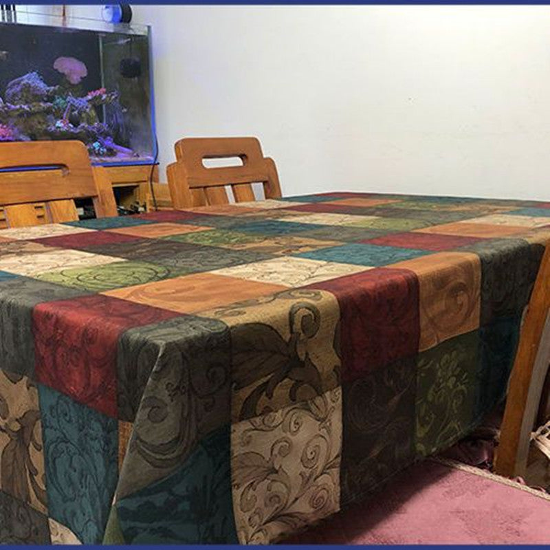 Fabric Plaid Coffee Table Printed Tablecloth