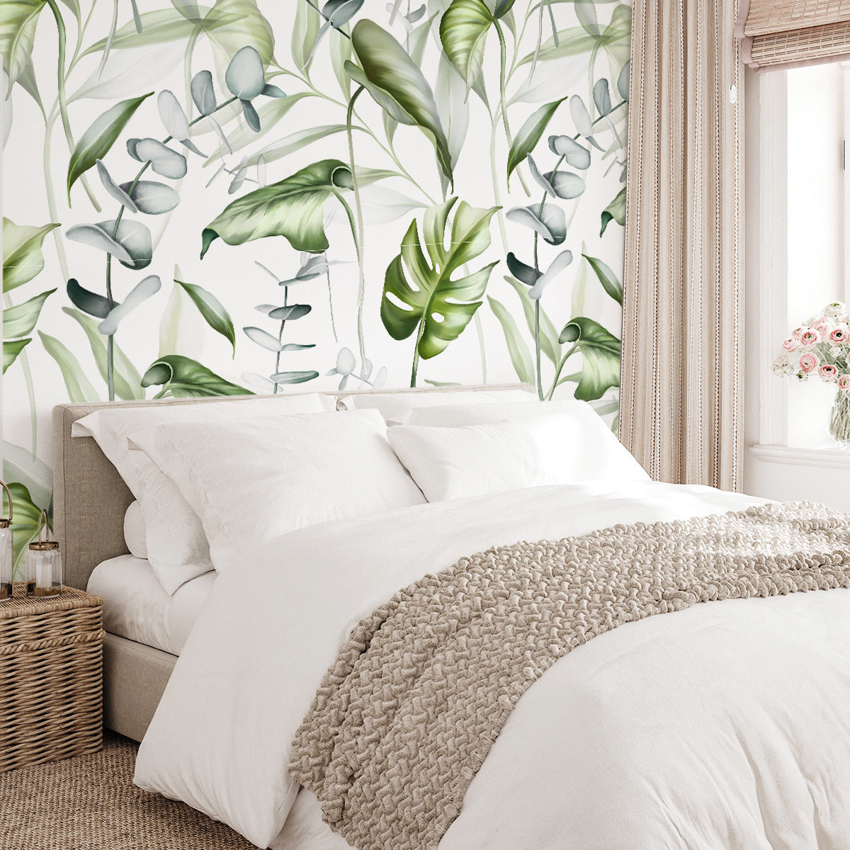 Plant Flower Pattern Pvc Wallpaper Self-adhesive Wallpaper