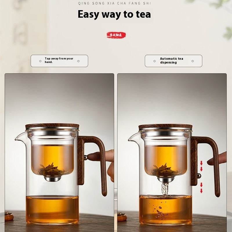 Théière élégante à infuseur en verre, séparation eau et thé, service à thé domestique