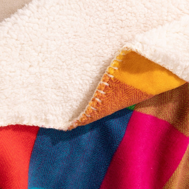 Coral Fleece Blanket Thickening Double Layer Berber Fleece Blanket