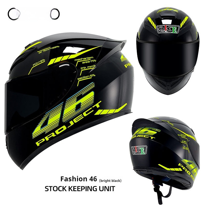 Winter Personality Motorcycle Helmet Four Seasons Knight Bluetooth Locomotive Full Face Helmet