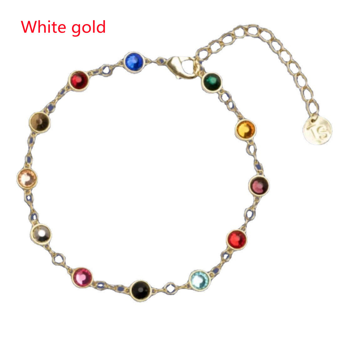 Fashion Inlaid Color Diamond Bracelet