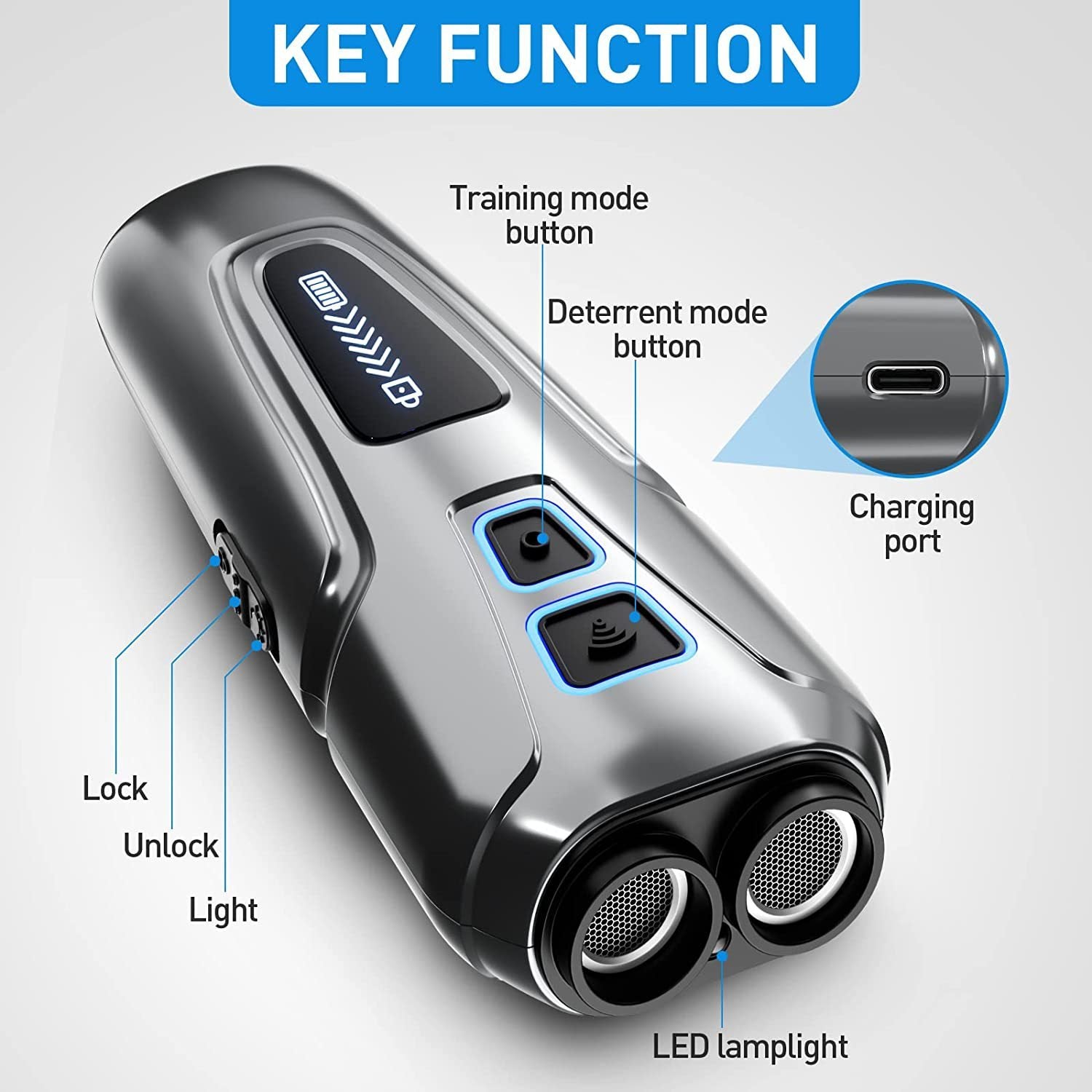 Portable Multifunctional Anti-Noise Ultrasonic Dog Repeller