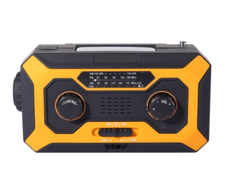 Radio à manivelle solaire avec éclairage LED et batterie externe