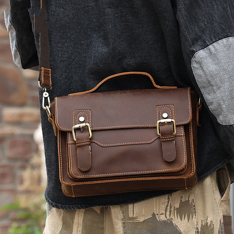 Crazy Horse Leather Casual Retro Shoulder Bag