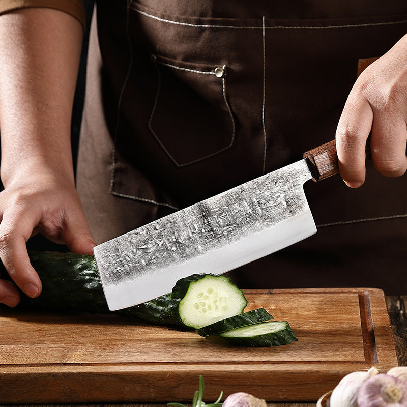 Santoku Knife Octagonal Handle Hammer Pattern Stainless Steel Cut Small Kitchen Knife
