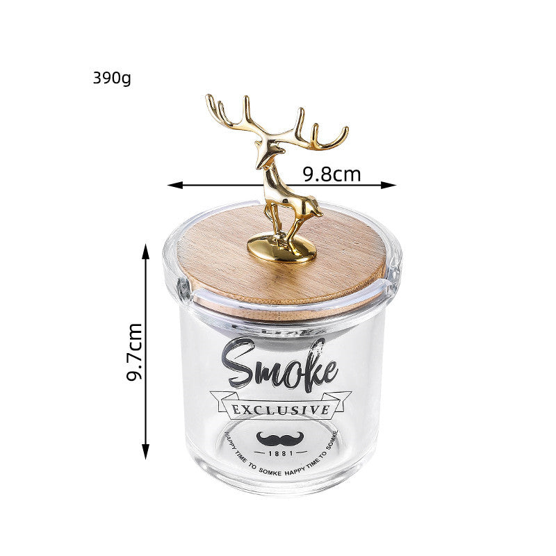 Creative Deer Head Ashtray With Cover