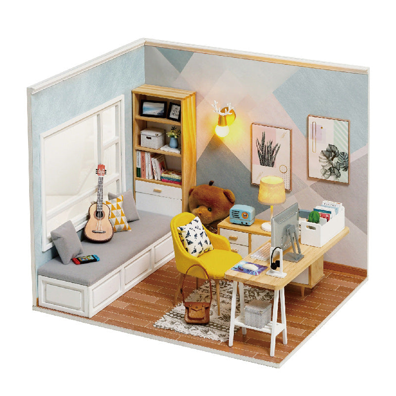 Mini Diy Sunshine Study Hand-assembled Wooden Building Model