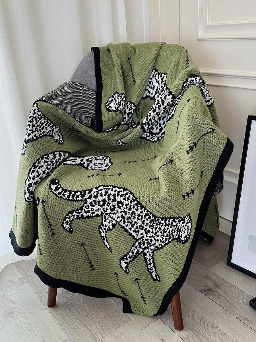Green Living Room Single Sofa Cover Cover Blanket Nap Blanket