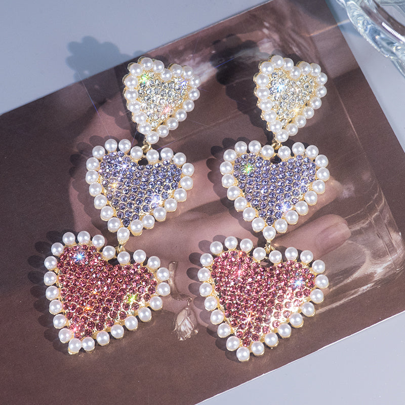 Colorful Love Exaggerated Domineering Personality Big Earrings Temperament