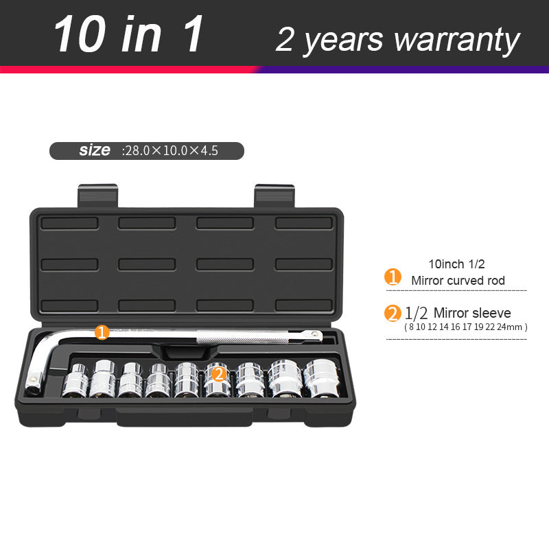 Auto Repair Toolbox Set Socket Wrench Sleeve Combination