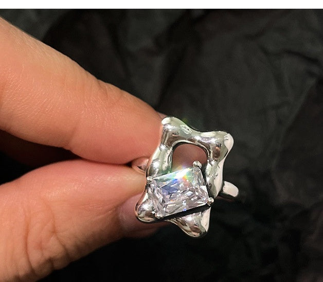Korean Version Of S925 Silver Super Fairy Elegant Ring Female Retro Fashion