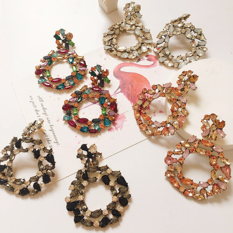 Retro European And American Big Brand Exaggerated Circle Earrings