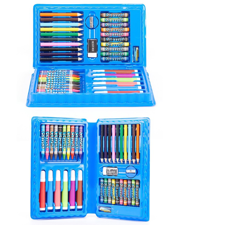Toddler Pupils Learn To Paint With Watercolor Brushes, Crayon And Oil Pastel