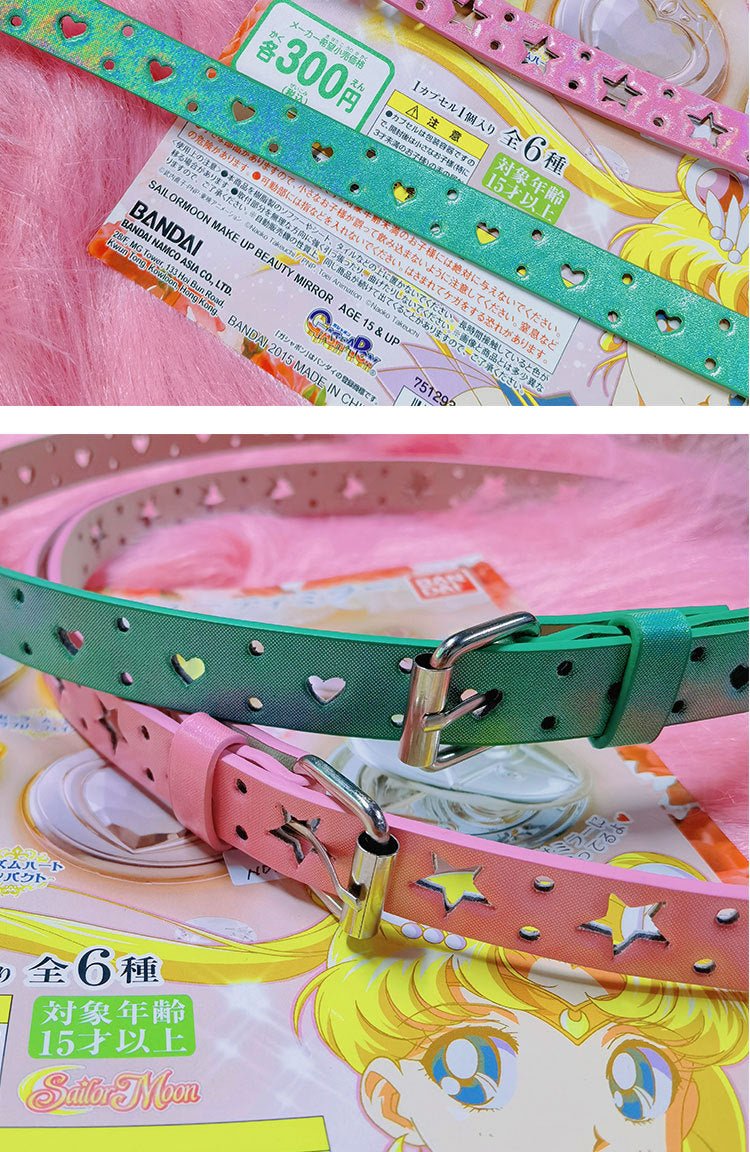Ceinture en forme de cœur évidé à étoile à cinq branches couleur bonbon