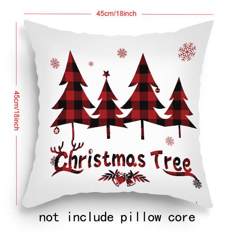 Pillow Cover Cartoon Santa Claus Elk Holiday Decoration Sofa Cushion Cover
