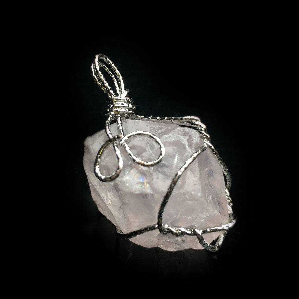 Natural Crystal Agate Rough Stone Pendant Irregular Winding
