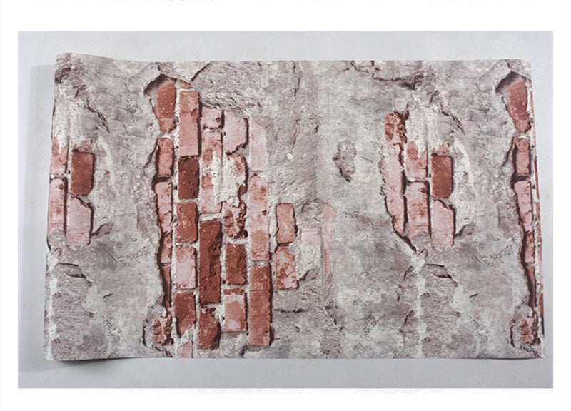 Retro Nostalgic Grey Cement Brick Wall Background Wall Wallpaper