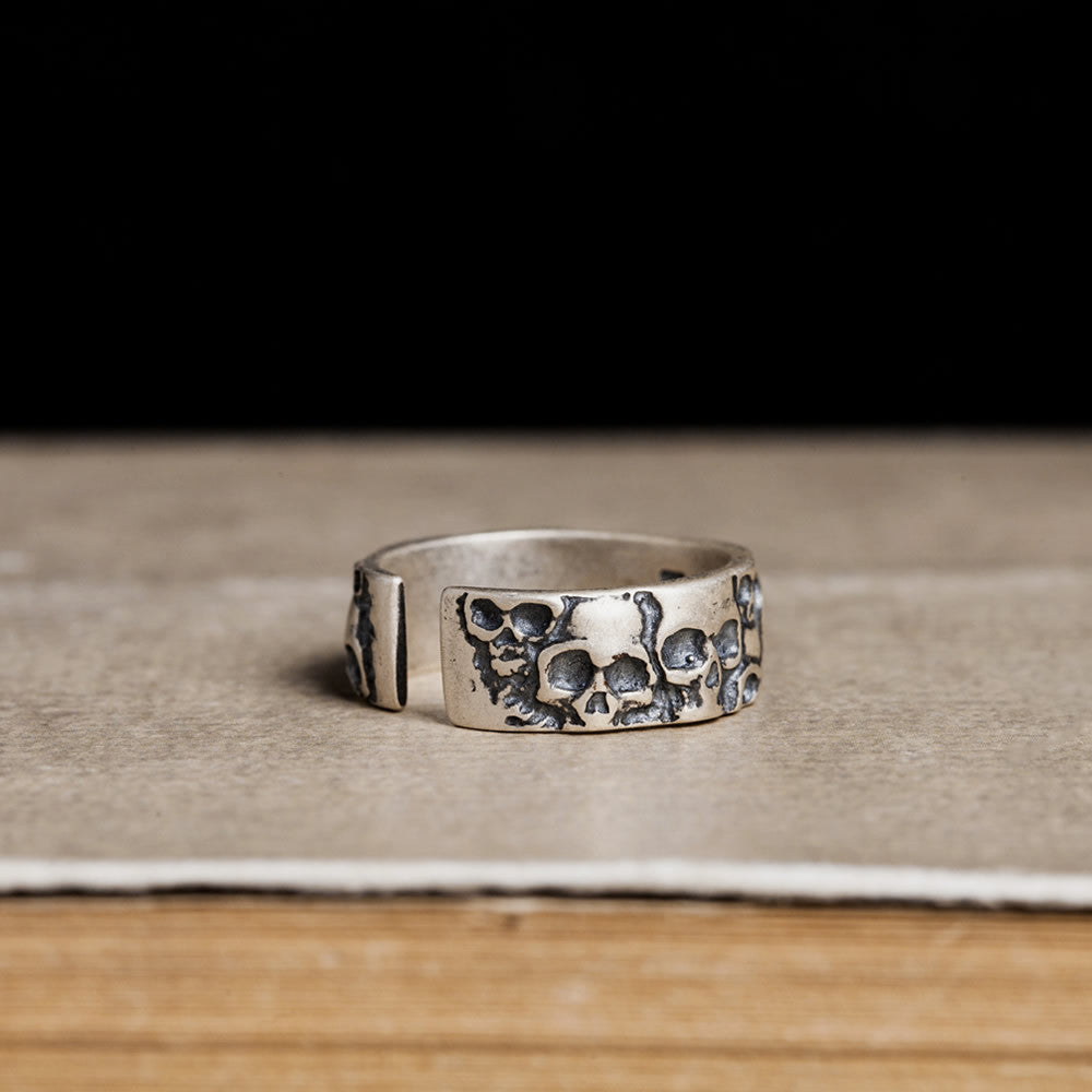 Personalized Skull  Ring In Sterling Silver